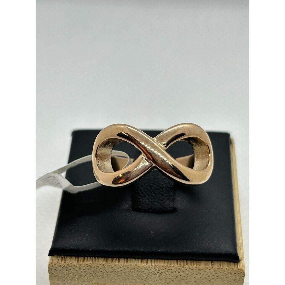 NWT Steel Time Stainless Steel Gold Tone Infinity Ring Size 7